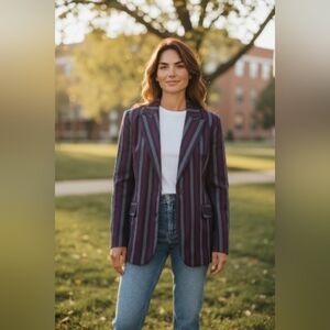 PA Striped Purple Women's Blazer SIZE LARGE